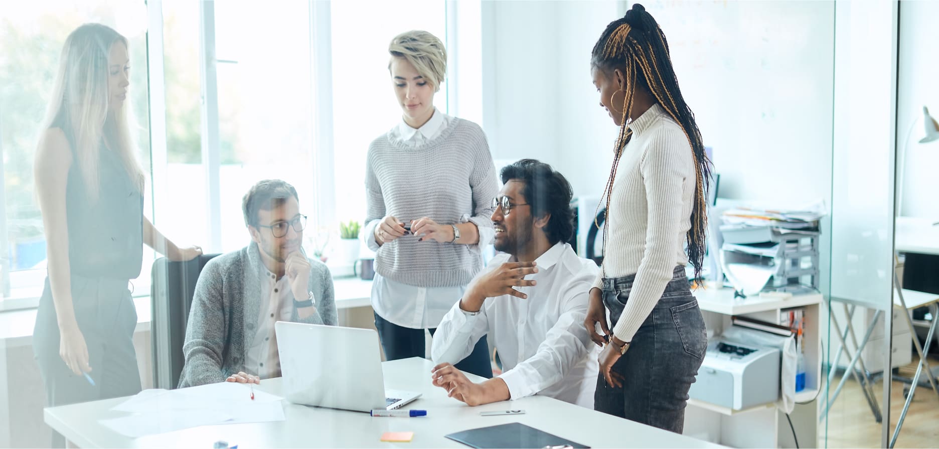 Team having a meeting in a conference room